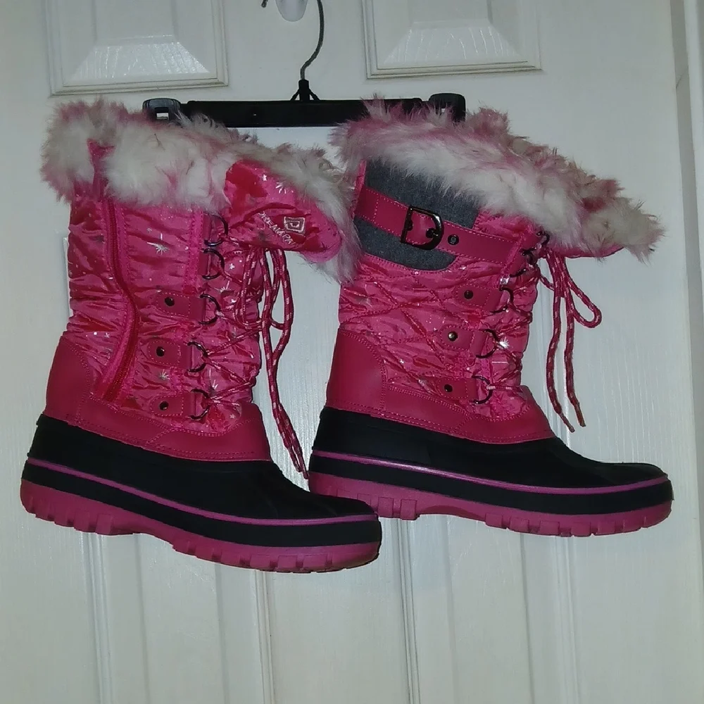 Pink Fur-Lined Winter Boots